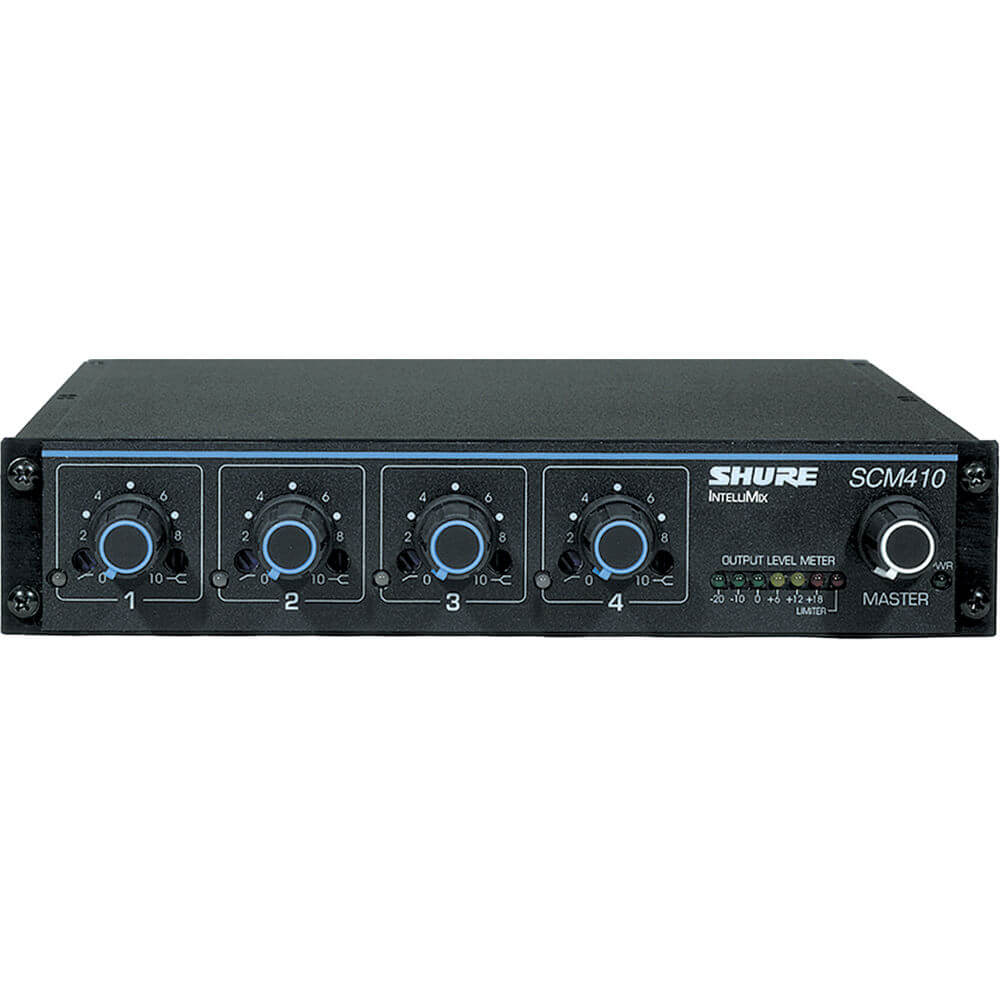 Shure Systems SCM410 Mezcladora aut.4 canales,mic/line.